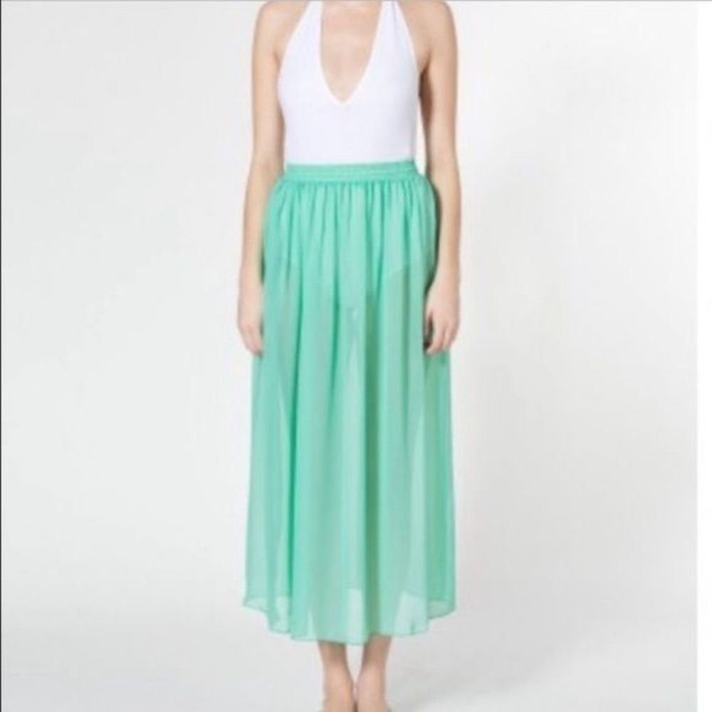 NWT American Apparel Sheer Teal Skirt